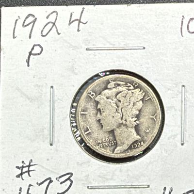 LOT 124: Collection of Mercury Dimes - 90% Silver - 12 U.S. Coins