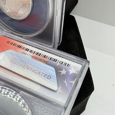LOT 115: Three ANACS Graded PR70 DCAM and Slabbed 2019-S .999 Fine Silver US Quarters All Certified # 244 of 973