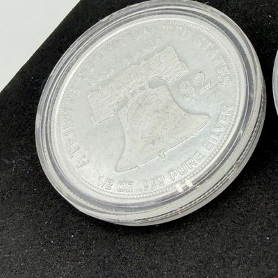LOT 122: Two Cook Islands 1/2 Ounce .999 Fine Silver $2 American Double Eagle Coins