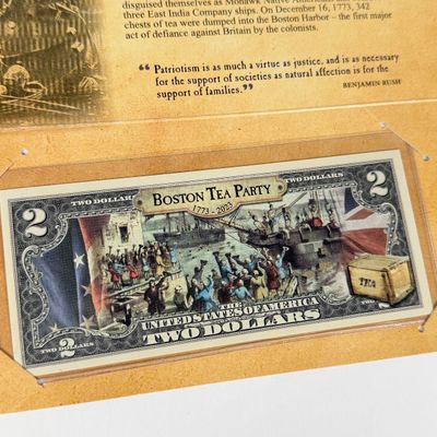 LOT 46: Art Overlaid US Bills - $1 and $2 Notes