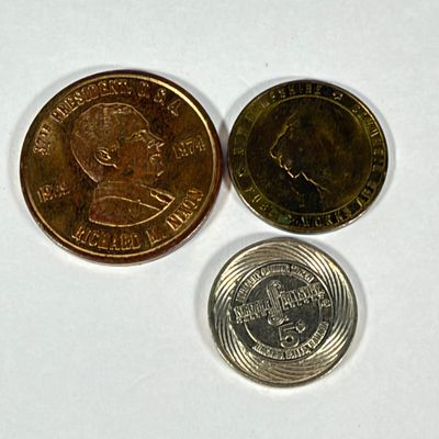 LOT 45: Collection of Commemorative Coins and Currency - Silver Bullion, Gold Plated Silver Certificate Replica and More