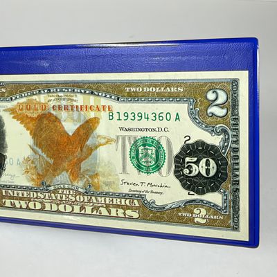 LOT 40: Hybrid $2 Bill w. Commemorative Art Overlays in Cases w/ Certificates from Merrick Mint (3)