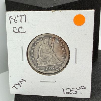 LOT 97: 1877-CC - Carson City Seated Liberty Quarter - 90% Silver
