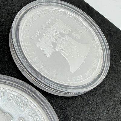 LOT 121: Two Cook Islands 1/2 Ounce .999 Fine Silver $2 American Double Eagle Coins