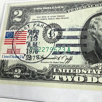 LOT 21: Collection of U.S. $2 Bills - One 1976 w/ First Day Stamp