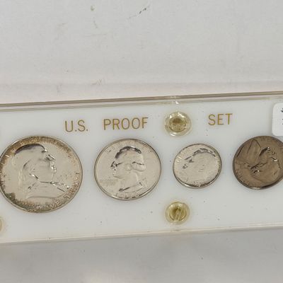 LOT 42: Two U.S. Proof Sets - 1956 w/ 90% Silver Franklin Half, Quarter and Dime, and 1966 w/ 40% Silver Kennedy Half