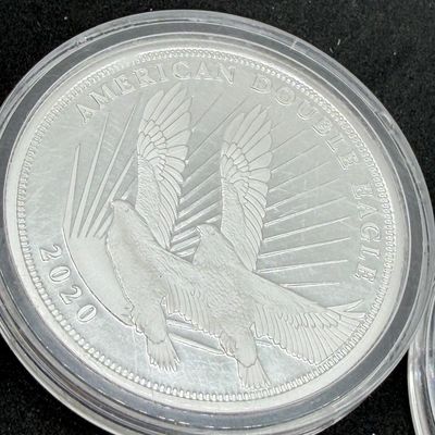 LOT 121: Two Cook Islands 1/2 Ounce .999 Fine Silver $2 American Double Eagle Coins