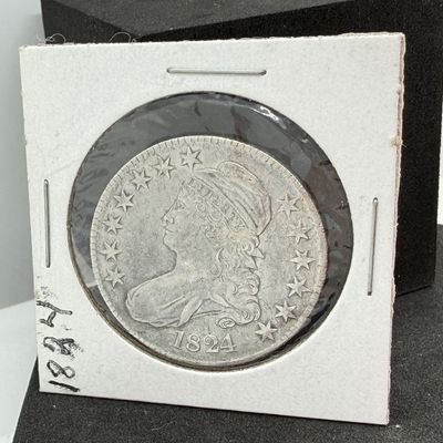 LOT 99: 1824 Capped Bust Silver Dollar US Coin - 90% silver