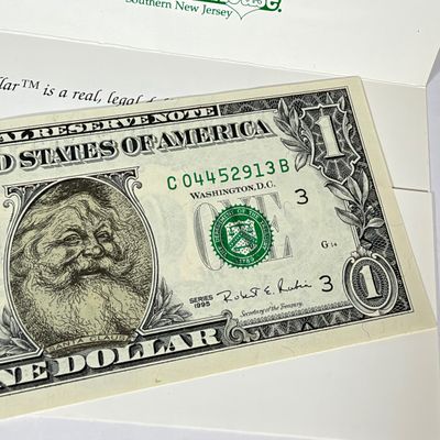 LOT 46: Art Overlaid US Bills - $1 and $2 Notes