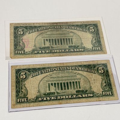 LOT 17: Collection of Vintage $5 Bills