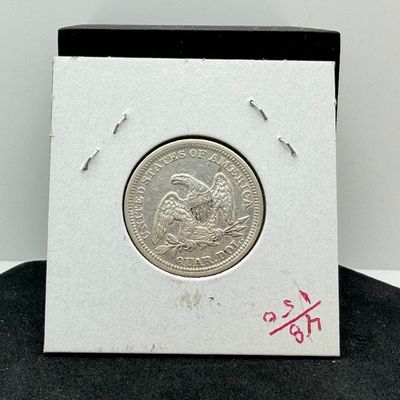LOT 100: 1855 Seated Liberty Quarter - With Arrows - 90% Silver US Coin