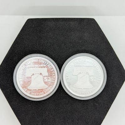 LOT 121: Two Cook Islands 1/2 Ounce .999 Fine Silver $2 American Double Eagle Coins
