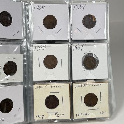 LOT 38: Collection of Pennies - Indian Head, Steel, Wheat Pennies and Newer - in Collector Booklet