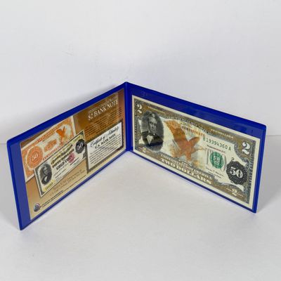 LOT 40: Hybrid $2 Bill w. Commemorative Art Overlays in Cases w/ Certificates from Merrick Mint (3)