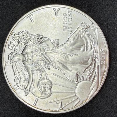 LOT 111: 2019 American Eagle 1 Ounce .999 Fine Silver Dollar Coin