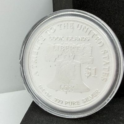 LOT 109: 2021 Cook Islands Morgan / Peace Dollar 100 Year Anniversary 1/2 Ounce .999 Fine Silver Commemorative Coin