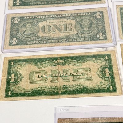 LOT 16: One Dollar Silver Certificate Bills (9) Mixed Lot - 1934, 1957, Hawaii 1935 and More