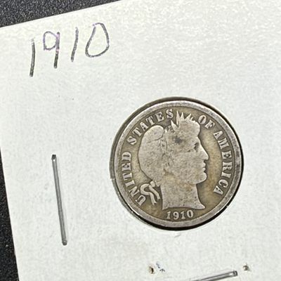 LOT 69: Collection of Barber Dimes - 90% Silver - Nine U.S. Coins