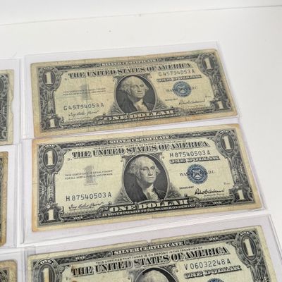 LOT 8: One Dollar Silver Certificate Bills (10) 1957