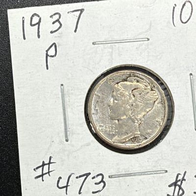 LOT 123: Collection of Mercury Dimes - 90% Silver - 12 U.S. Coins