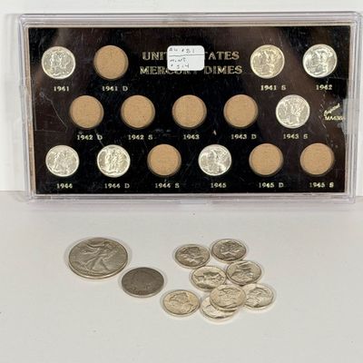 LOT 58: Mixed Lot of Vintage / Antique U.S. Coins - Mostly Silver