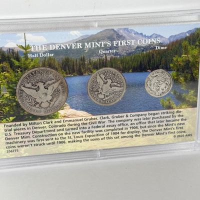 LOT 43: 1906 First Year Denver Mint Silver U.S. Coin Set - Barber Half Dollar, Quarter and Dime