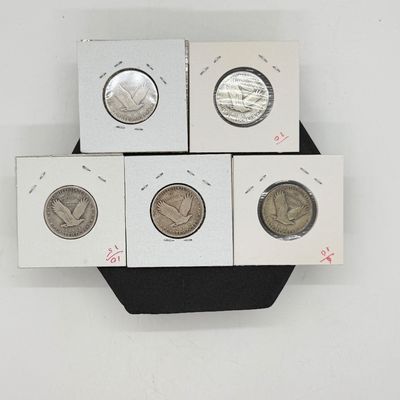 LOT 119:Five Standing Liberty 90% Silver US Quarters