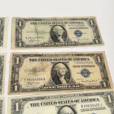 LOT 23: One Dollar U.S. Silver Certificate Bills (10) 1935