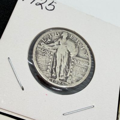 LOT 118: Four 1925 Standing Liberty 90% Silver US Quarters