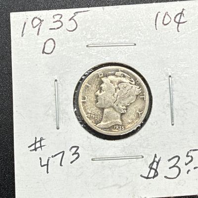 LOT 123: Collection of Mercury Dimes - 90% Silver - 12 U.S. Coins