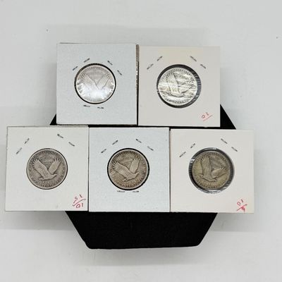 LOT 119:Five Standing Liberty 90% Silver US Quarters