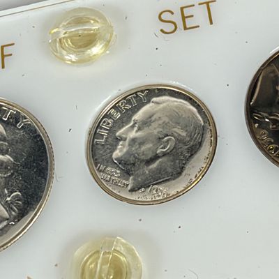 LOT 42: Two U.S. Proof Sets - 1956 w/ 90% Silver Franklin Half, Quarter and Dime, and 1966 w/ 40% Silver Kennedy Half