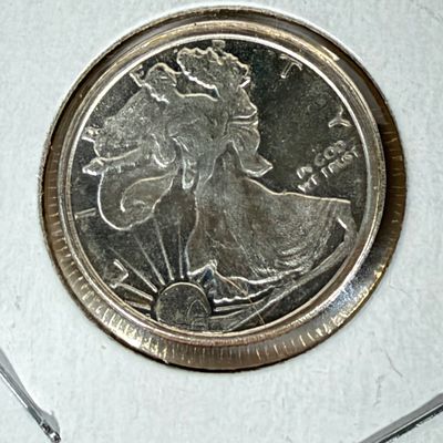 LOT 45: Collection of Commemorative Coins and Currency - Silver Bullion, Gold Plated Silver Certificate Replica and More