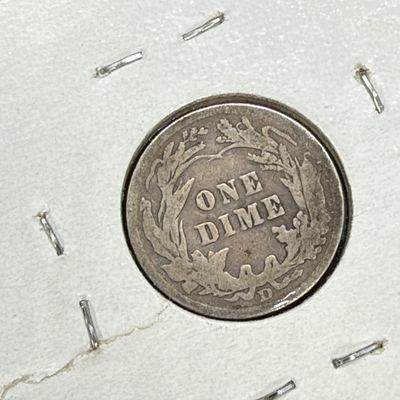 LOT 69: Collection of Barber Dimes - 90% Silver - Nine U.S. Coins