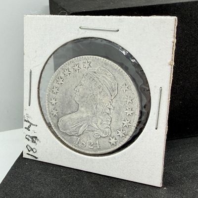 LOT 99: 1824 Capped Bust Silver Dollar US Coin - 90% silver