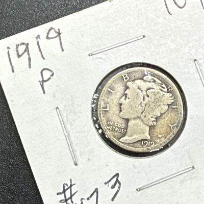 LOT 124: Collection of Mercury Dimes - 90% Silver - 12 U.S. Coins