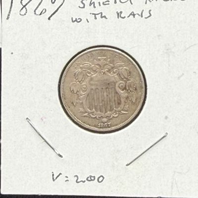 LOT 74: Collection of Antique US Shield Nickels - 1800s