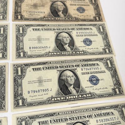 LOT 23: One Dollar U.S. Silver Certificate Bills (10) 1935
