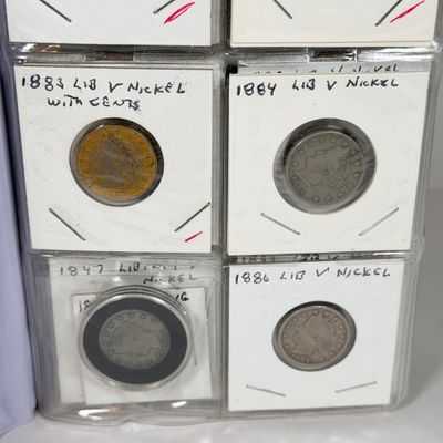 LOT 36: Collection of Liberty "V" Nickels - Between Years 1883 and 1912 - in Collector Booklet