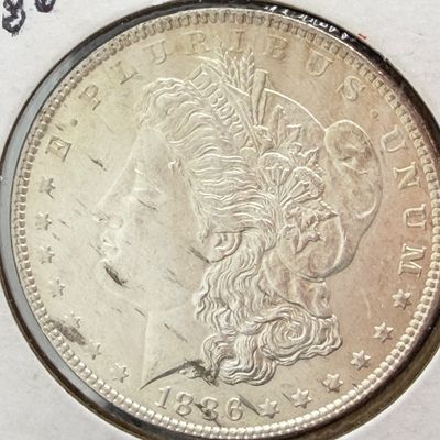 LOT 107: 1886 Morgan Silver Dollar