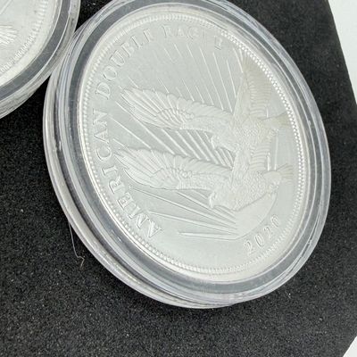 LOT 122: Two Cook Islands 1/2 Ounce .999 Fine Silver $2 American Double Eagle Coins