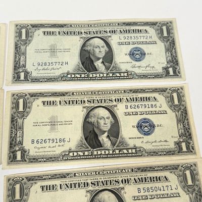 LOT 22: One Dollar U.S. Silver Certificate Bills (10) 1935