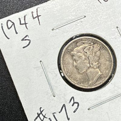 LOT 123: Collection of Mercury Dimes - 90% Silver - 12 U.S. Coins