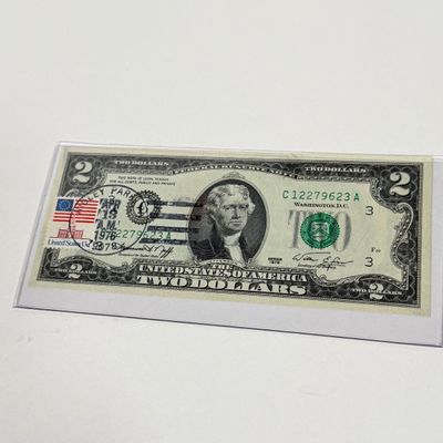LOT 21: Collection of U.S. $2 Bills - One 1976 w/ First Day Stamp