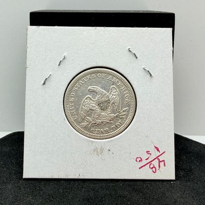 LOT 100: 1855 Seated Liberty Quarter - With Arrows - 90% Silver US Coin