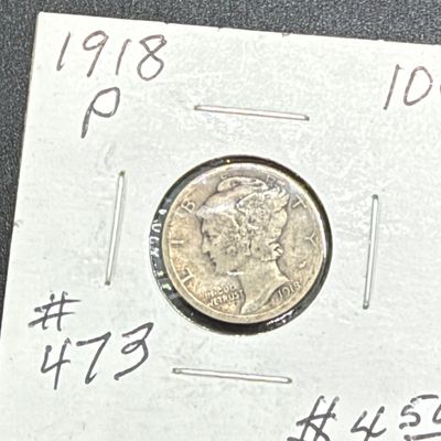 LOT 124: Collection of Mercury Dimes - 90% Silver - 12 U.S. Coins