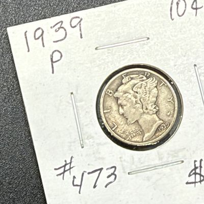 LOT 124: Collection of Mercury Dimes - 90% Silver - 12 U.S. Coins