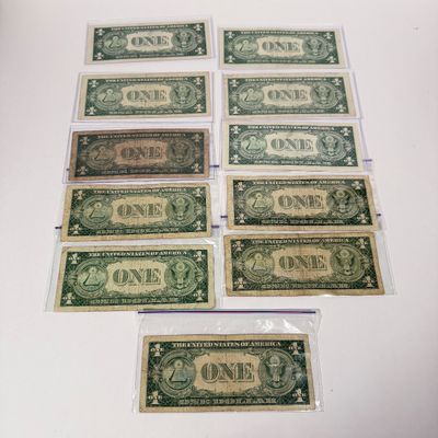 LOT 15: One Dollar Silver Certificate Bills (11) 1935