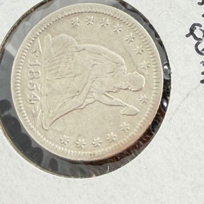 LOT 108: 1854: Seated Liberty Silver Quarter