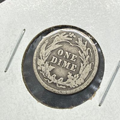 LOT 69: Collection of Barber Dimes - 90% Silver - Nine U.S. Coins